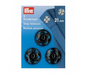 Boutons pression à coudre 21 mm noirs - Prym