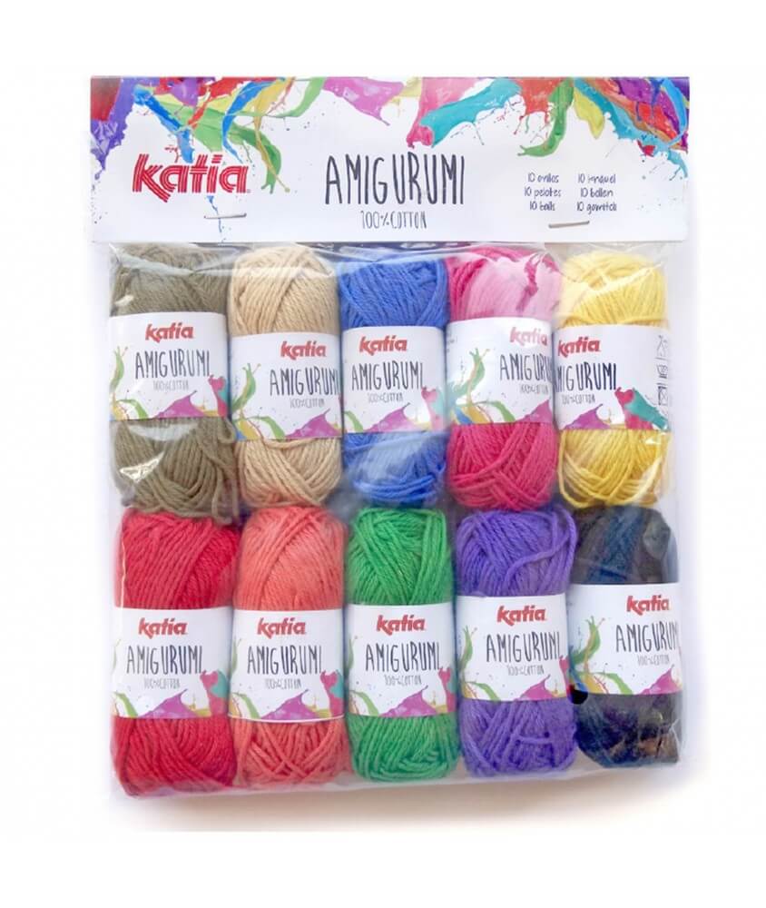 10 pelotes coton a tricoter Amigurumi couleurs primaire- Katia S02 10 pelotes coton a tricoter Amigurumi couleurs primaire- Katia S02