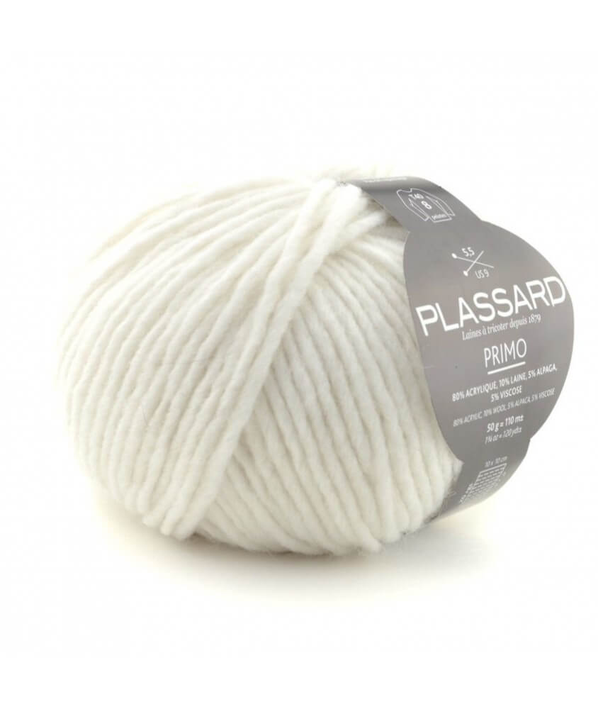 Pelote de laine à tricoter PRIMO - Plassard blanc sperenza