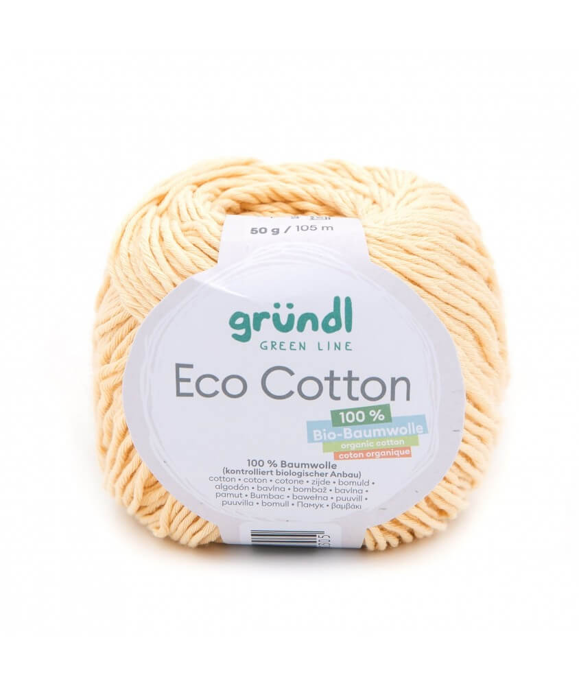 Pelote de coton organique ECO COTTON - Gründl jaune 02 sperenza