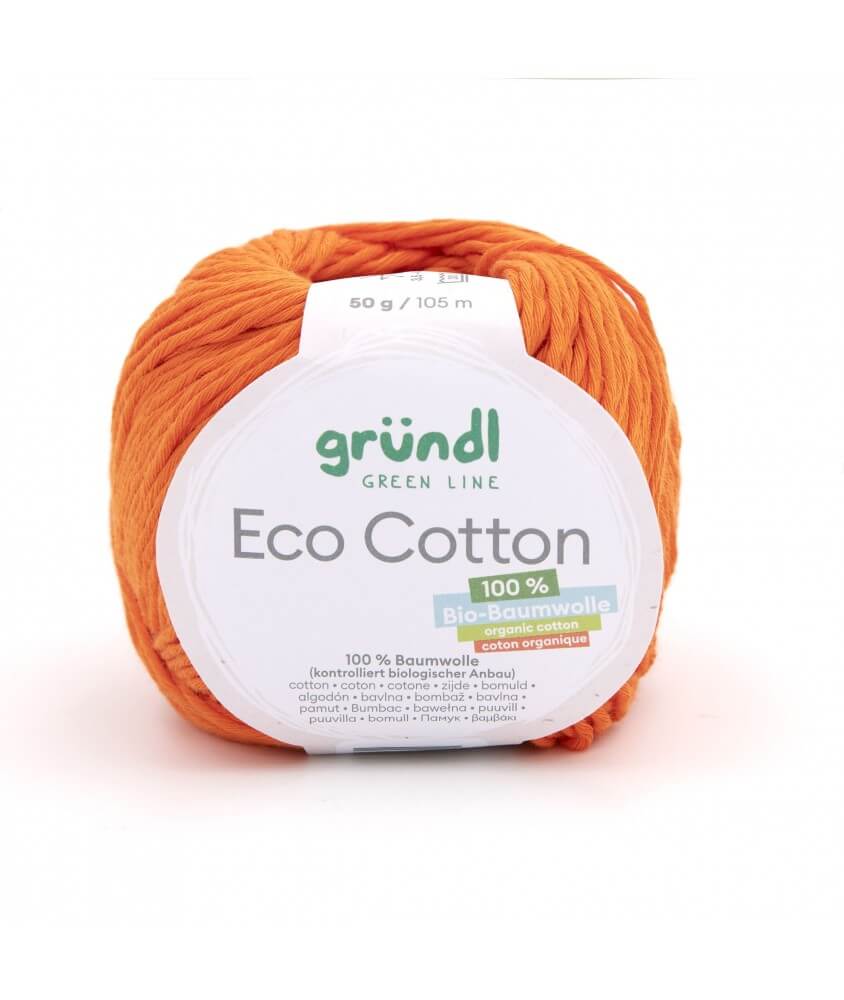Pelote de coton organique ECO COTTON - Gründl orange 14 sperenza