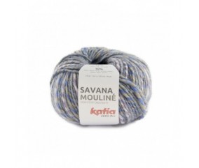 Pelote de laine et alpaga Savana Mouliné - Katia bleu sperenza