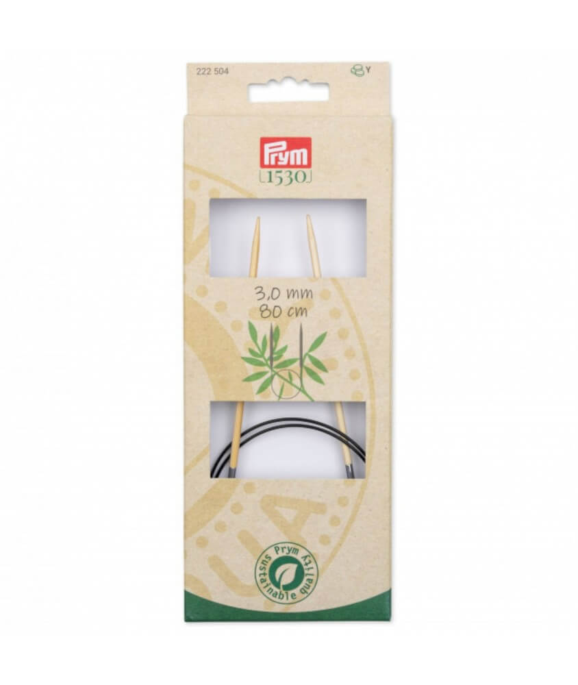 Aiguilles à tricoter circulaire fixe 80cm en bambou N°2,5 à 7 - Prym Aiguilles à tricoter circulaire fixe 80cm en bambou N°2,5 à 7 - Prym
