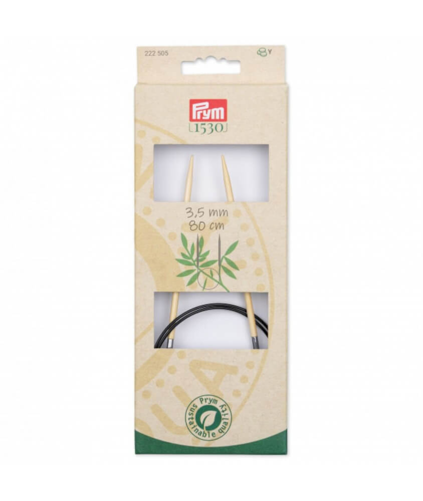 Aiguilles à tricoter circulaire fixe 80cm en bambou N°2,5 à 7 - Prym Aiguilles à tricoter circulaire fixe 80cm en bambou N°2,5 à 7 - Prym