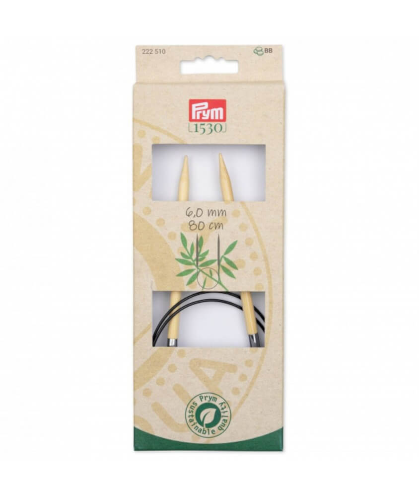 Aiguilles à tricoter circulaire fixe 80cm en bambou N°2,5 à 7 - Prym Aiguilles à tricoter circulaire fixe 80cm en bambou N°2,5 à 7 - Prym