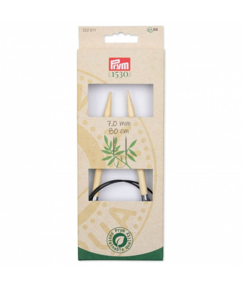 Aiguilles à tricoter circulaire fixe 80cm en bambou N°2,5 à 7 - Prym Aiguilles à tricoter circulaire fixe 80cm en bambou N°2,5 à 7 - Prym