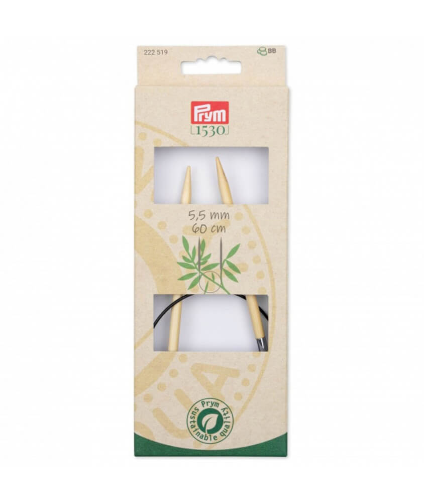 Aiguilles à tricoter circulaire fixe 60cm en bambou N°2,5 à 6 - Prym Aiguilles à tricoter circulaire fixe 60cm en bambou N°2,5 à 6 - Prym