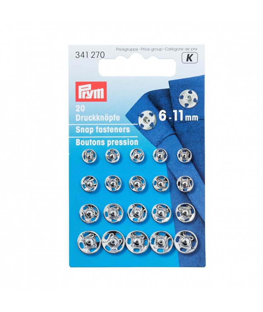 Boutons pression à coudre 6-11mm - Prym
