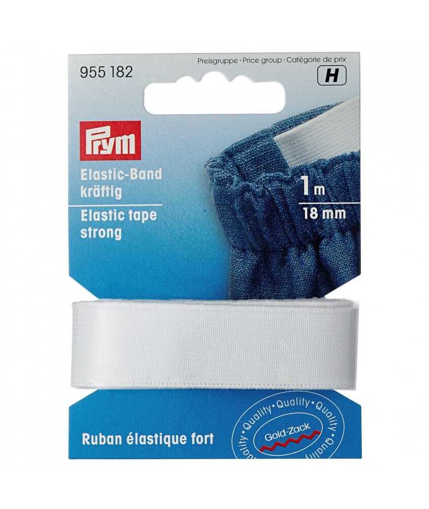 Ruban élastique fort 1m X 18 à 25mm - Prym blanc 18mm sperenza