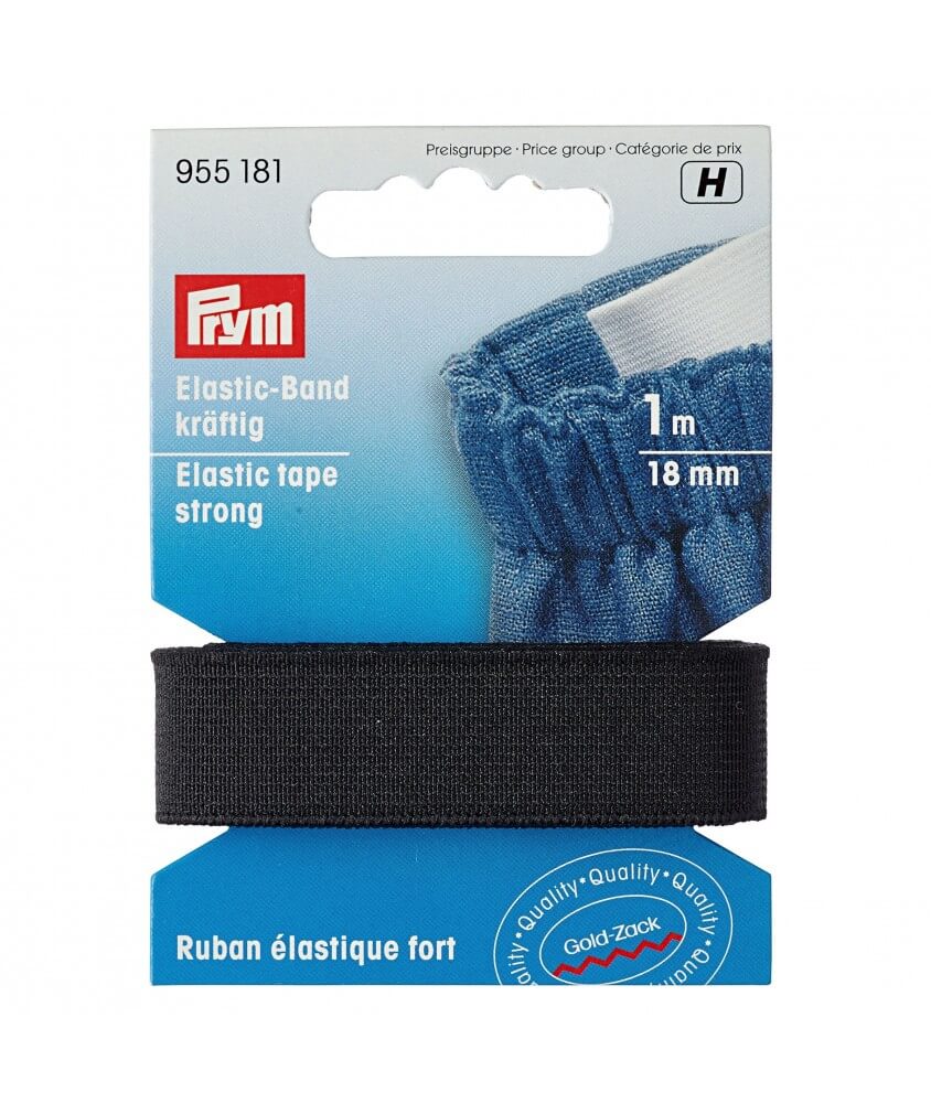 Ruban élastique fort 1m X 18 à 25mm - Prym noir 18mm sperenza Ruban élastique fort 1m X 18 à 25mm - Prym noir 18mm sperenza