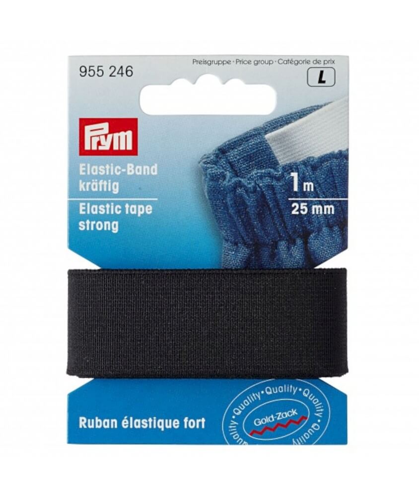 Ruban élastique fort 1m X 18 à 25mm - Prym noir 25mm sperenza