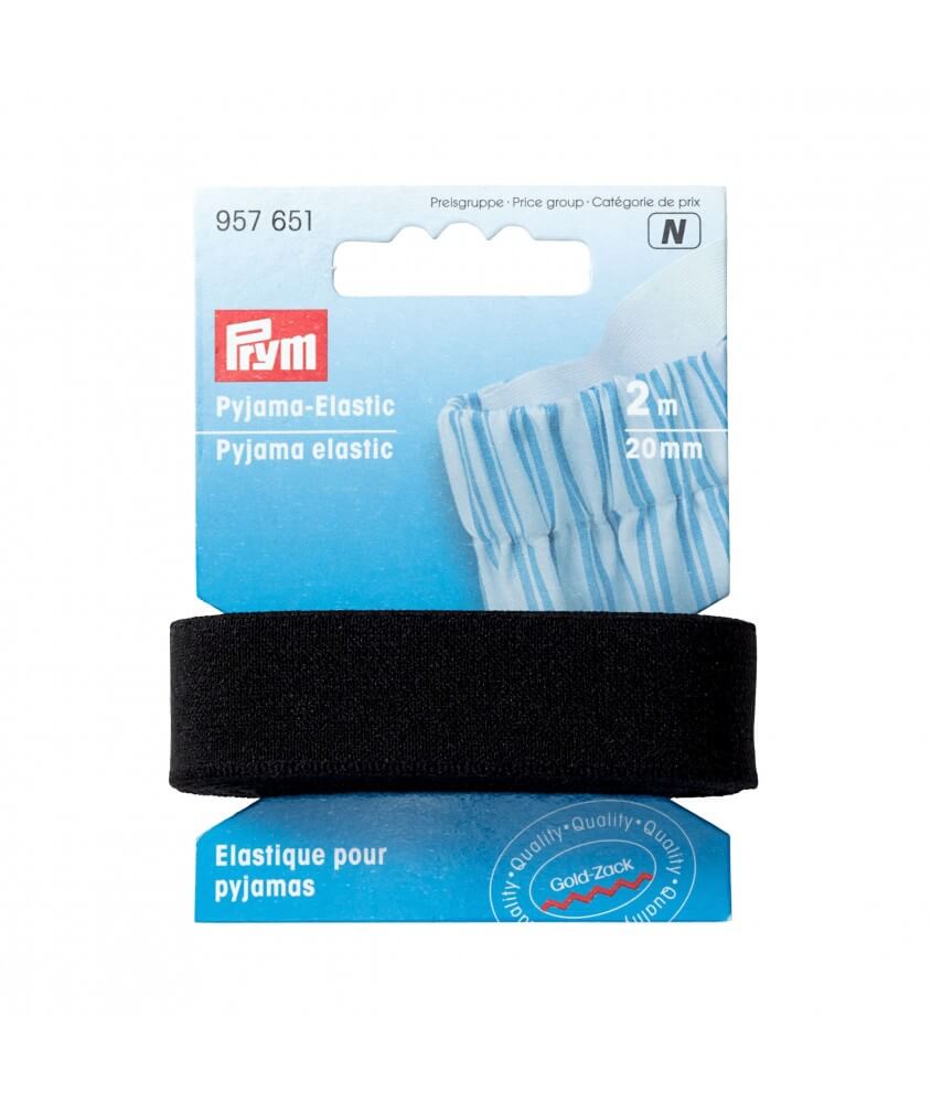 Elastique pour pyjamas 2m X 20mm - Prym - certifié Oeko-Tex noir sperenza