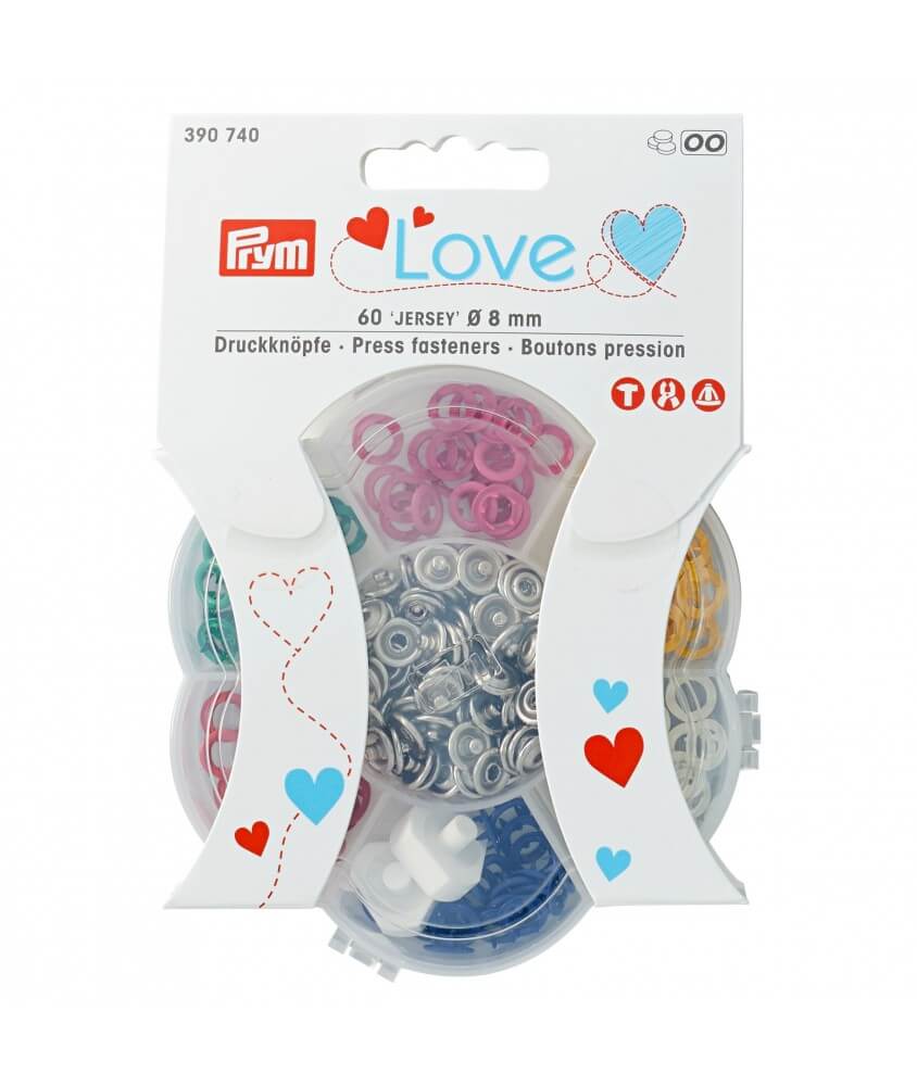 Boîte Fleur avec boutons pression jersey 8mm Love - Prym