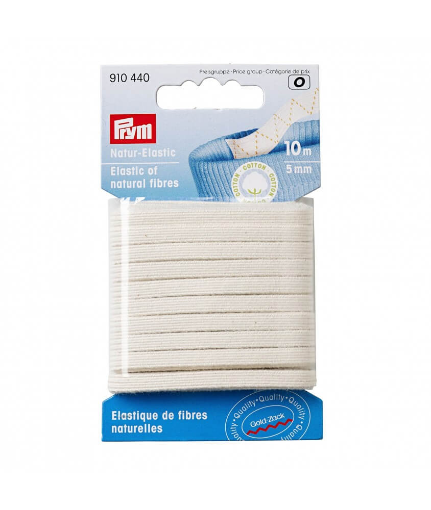 Élastique de fibres naturelles 5mm X 10m - Prym - certifié Oeko-Tex