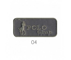 Ecusson Thermocollant Polo Club 3 X 7 cm - Mediac gris sperenza