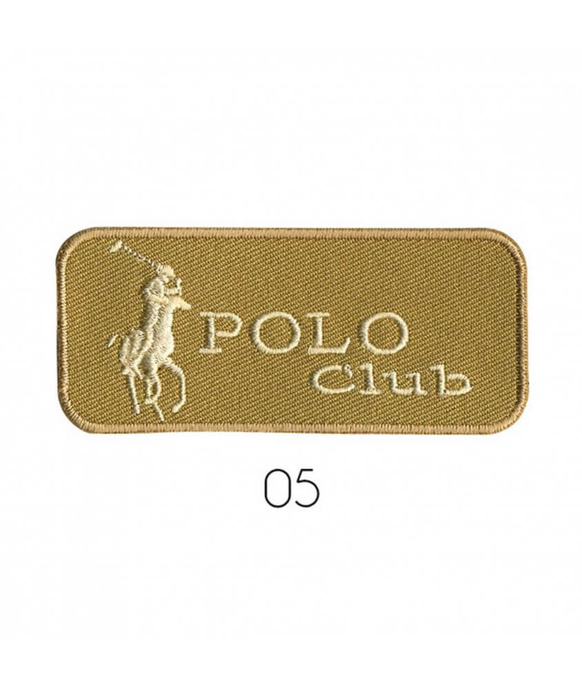 Ecusson Thermocollant Polo Club 3 X 7 cm - Mediac marron clair sperenza