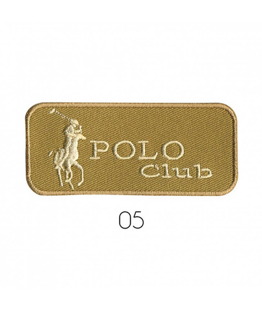 Ecusson Thermocollant Polo Club 3 X 7 cm - Mediac marron clair sperenza Ecusson Thermocollant Polo Club 3 X 7 cm - Mediac marron clair sperenza