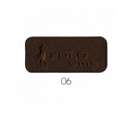 Ecusson Thermocollant Polo Club 3 X 7 cm - Mediac marron foncé sperenza