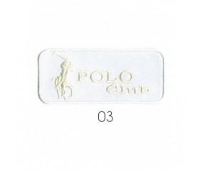 Ecusson Thermocollant Polo Club 3 X 7 cm - Mediac blanc sperenza