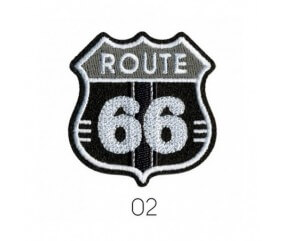 Ecussons Thermocollant Blason Route 66 4 X 4,5 cm - Mediac NOIR SPERENZA