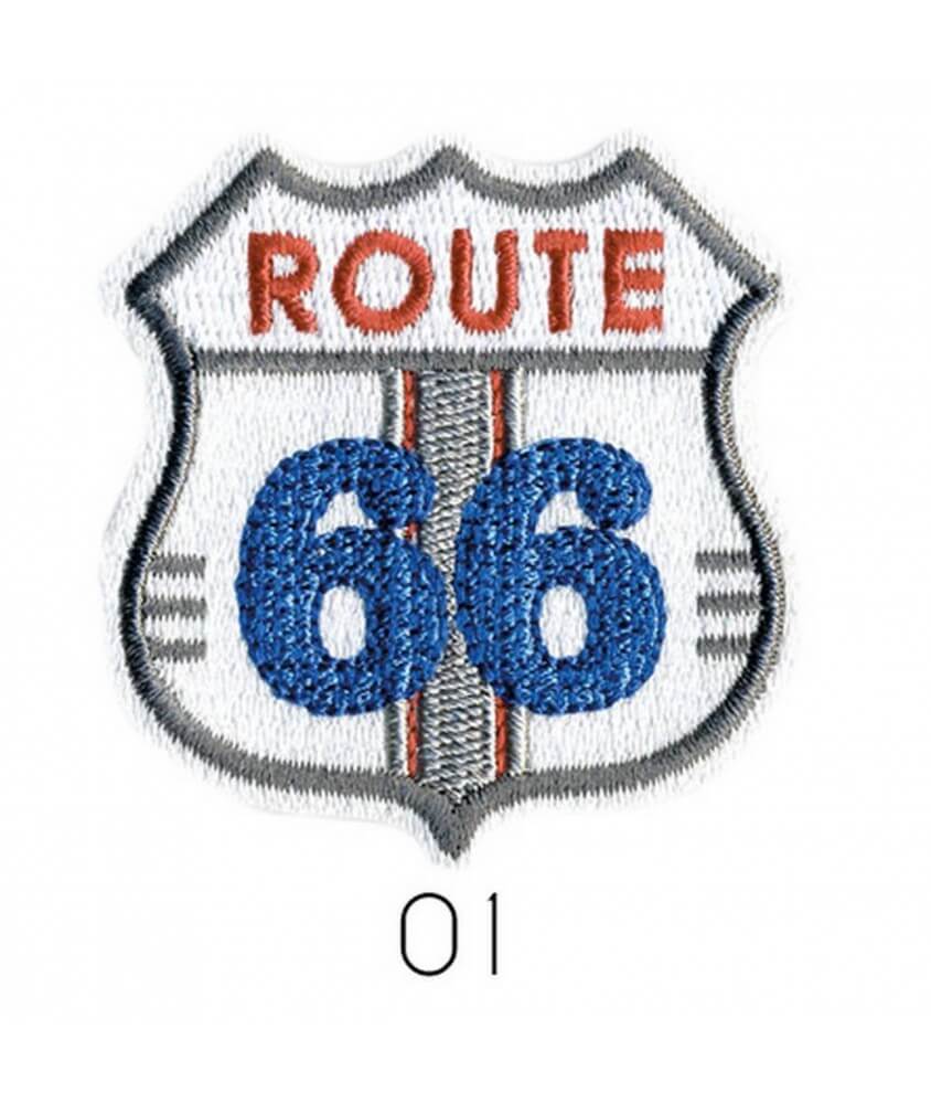 Ecussons Thermocollant Blason Route 66 4 X 4,5 cm - Mediac