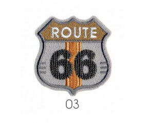Ecussons Thermocollant Blason Route 66 4 X 4,5 cm - Mediac