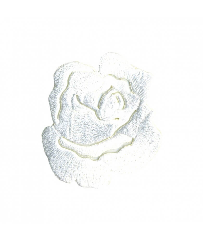 Ecusson Thermocollant Rose 4,08 X 6,05 cm - Mediac blanc sperenza
