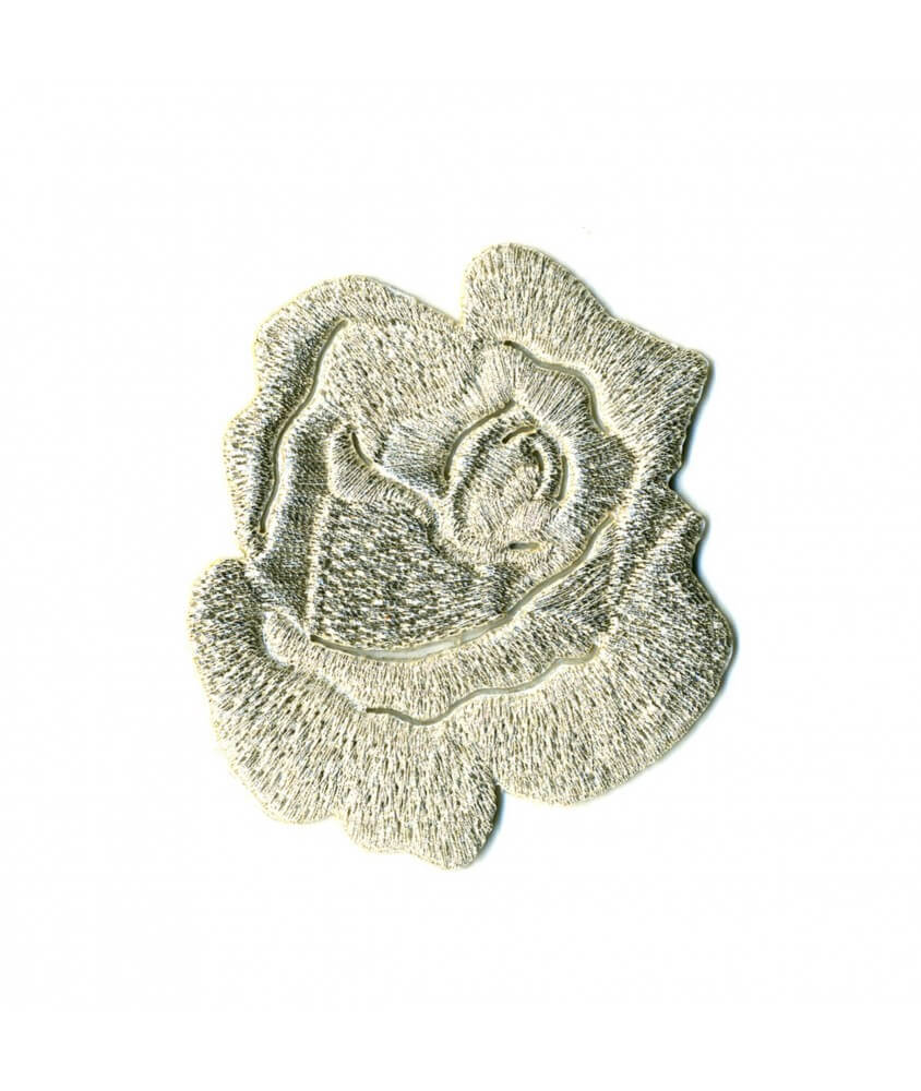 Ecusson Thermocollant Rose 4,08 X 6,05 cm - Mediac écru sperenza