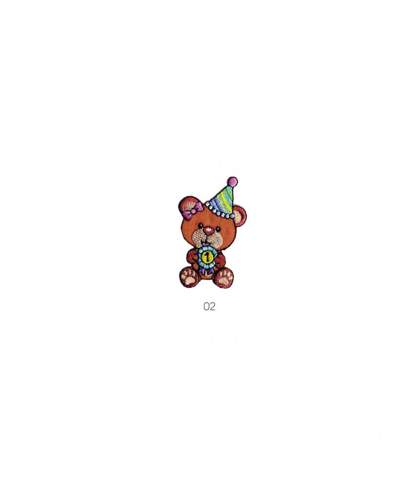 Ecusson Ours Festif 6 x 3,3 cm - Mediac ours marron sperenza Ecusson Ours Festif 6 x 3,3 cm - Mediac ours marron sperenza
