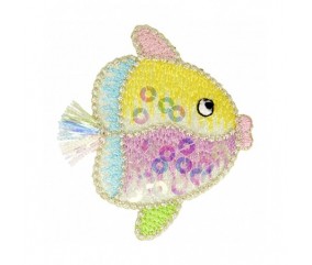Ecusson Monde Marin 6 x 3,5 cm - Mediac poisson multicolore sperenza