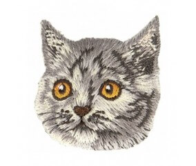 Ecusson Thermocollant Visage de chat 3 X 3 cm - Mediac gris sperenza