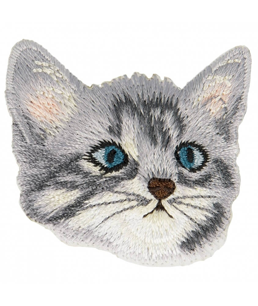 Ecusson Thermocollant Visage de chat 3 X 3 cm - Mediac gris sperenza Ecusson Thermocollant Visage de chat 3 X 3 cm - Mediac gris sperenza