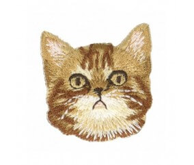 Ecusson Thermocollant Visage de chat 3 X 3 cm - Mediac marron sperenza