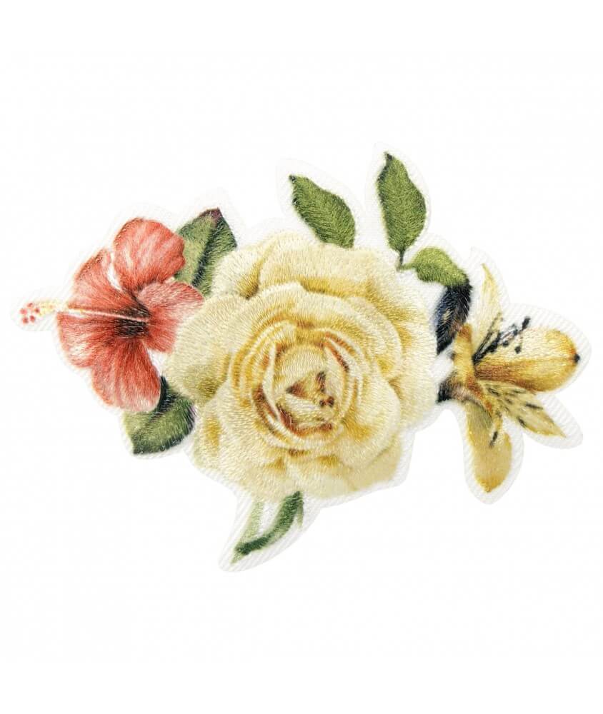Ecussons Thermocollant Bouquet de Rose 8 X 5 cm - Mediac
