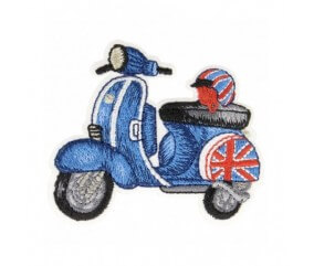 Ecussons Thermocollant Transport de Collection 3,5 X 6 cm - Mediac vespa bleu sperenza