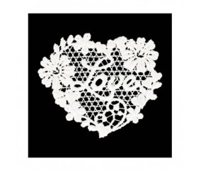 Ecussons Thermocollant Dentelle Elégant 4 X 4,8 cm - Mediac coeur blanc sperenza