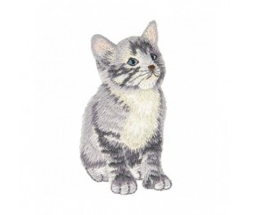 Ecussons Thermocollant Chats 3,5 X 6,5 cm - Mediac chat gris sperenza