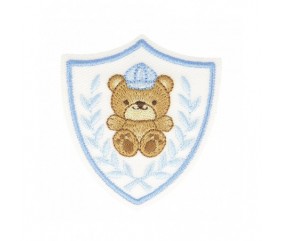 Ecussons Thermocollant Badge Bébé 5,1 X 5,7 cm - Mediac ourson bleu sperenza
