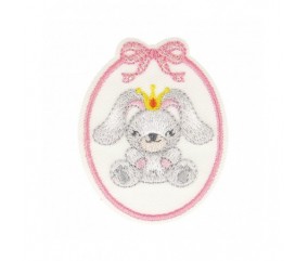 Ecussons Thermocollant Badge Bébé 5,1 X 5,7 cm - Mediac lapin rose sperenza