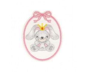 Ecussons Thermocollant Badge Bébé 5,1 X 5,7 cm - Mediac lapin rose sperenza