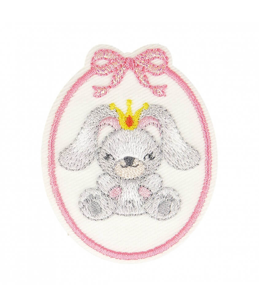Ecussons Thermocollant Badge Bébé 5,1 X 5,7 cm - Mediac lapin rose sperenza