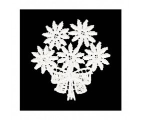 Ecussons Thermocollant Fleur Dentelle 3,1 X 3,5 cm - Mediac bouquet blans sperenza