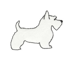 Ecussons Thermocollant Chien Scottish 4 X 5 cm - Mediac blanc sperenza