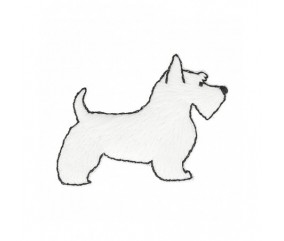 Ecussons Thermocollant Chien Scottish 4 X 5 cm - Mediac blanc sperenza