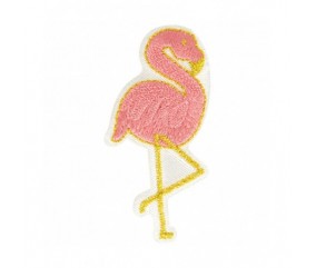 Ecussons Thermocollant Plage Dorée 2,5 X 4,5 cm - Mediac flamant rose sperenza