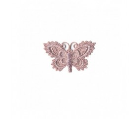 Ecussons Thermocollant Papillon crochet 3 X 5 cm - Mediac rose pâle sperenza