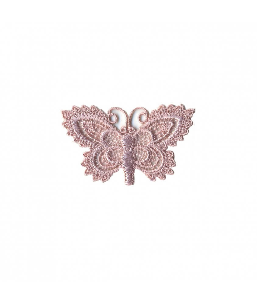 Ecussons Thermocollant Papillon crochet 3 X 5 cm - Mediac rose pâle sperenza