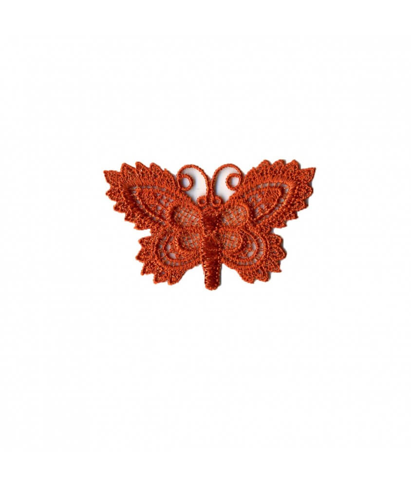 Ecussons Thermocollant Papillon crochet 3 X 5 cm - Mediac orange sperenza