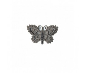 Ecussons Thermocollant Papillon crochet 3 X 5 cm - Mediac gris sperenza