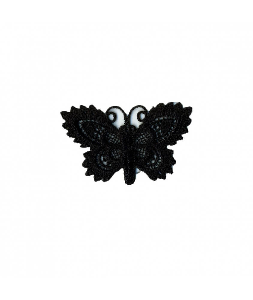Ecussons Thermocollant Papillon crochet 3 X 5 cm - Mediac noir sperenza